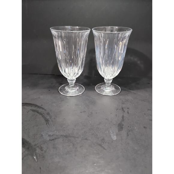 Fostoria Kimberly Iced Tea‎ Goblets, 6.25" Glasses Set of 2, Vtg Glass Drinkware - Picture 3 of 9